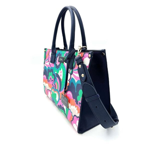 Trina Turk Handbags, "Floral Cloud" Floral Pattern, Large Coated Canvas Tote - Picture 2 of 4